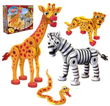 Bloco Savannah Giraffe, Zebra, Snake and Lion